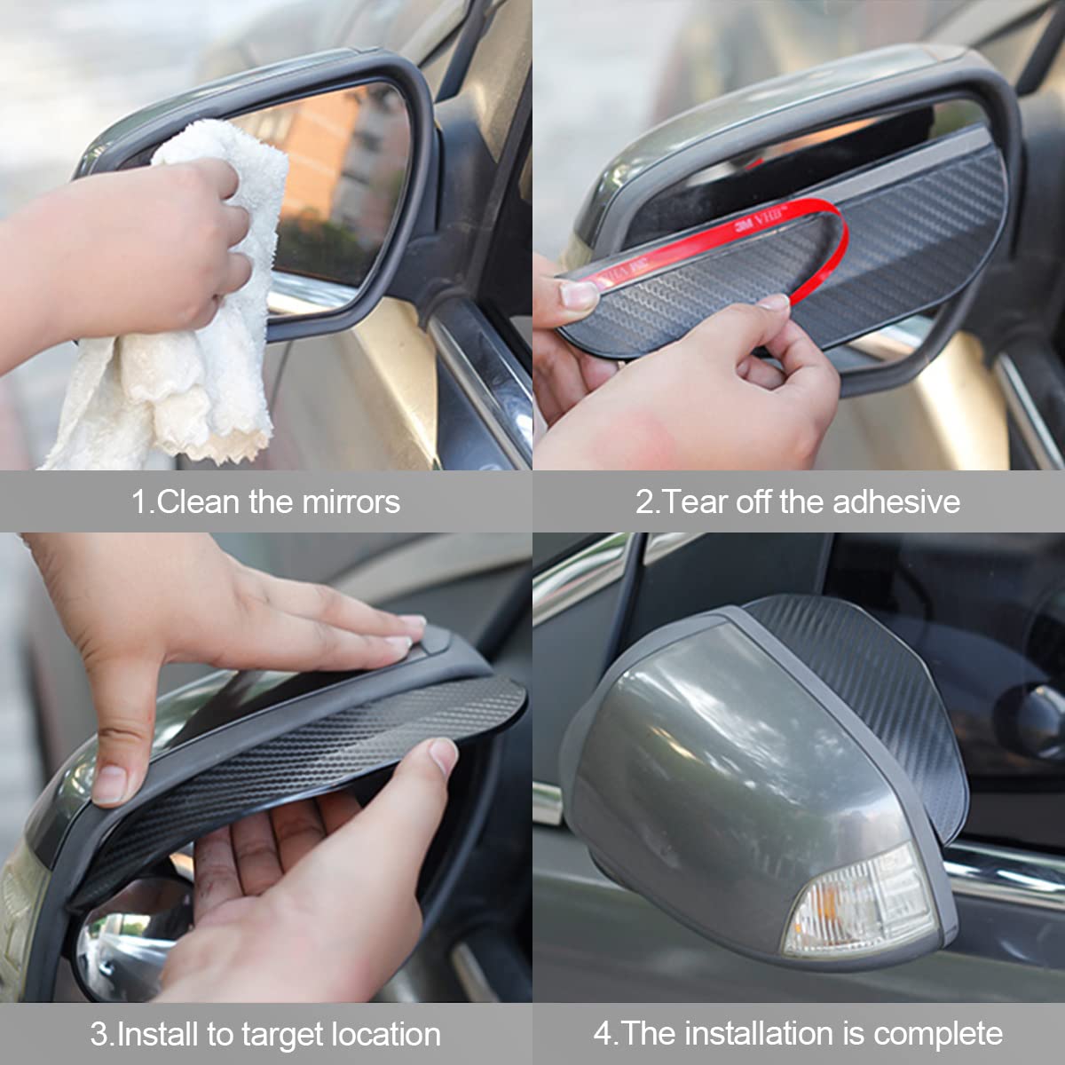 Smoke Visor Guards for Car Side Mirrors