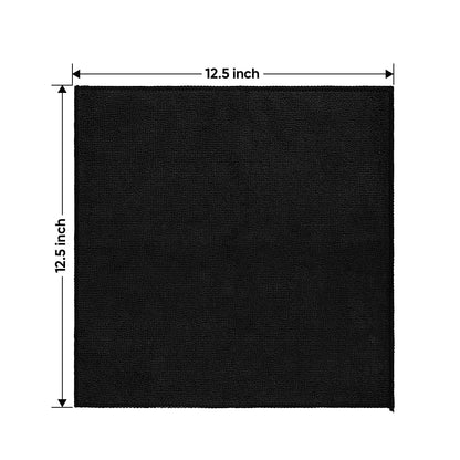 Black Microfiber Cleaning Cloths 12 Pack