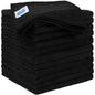 Black Microfiber Cleaning Cloths 12 Pack