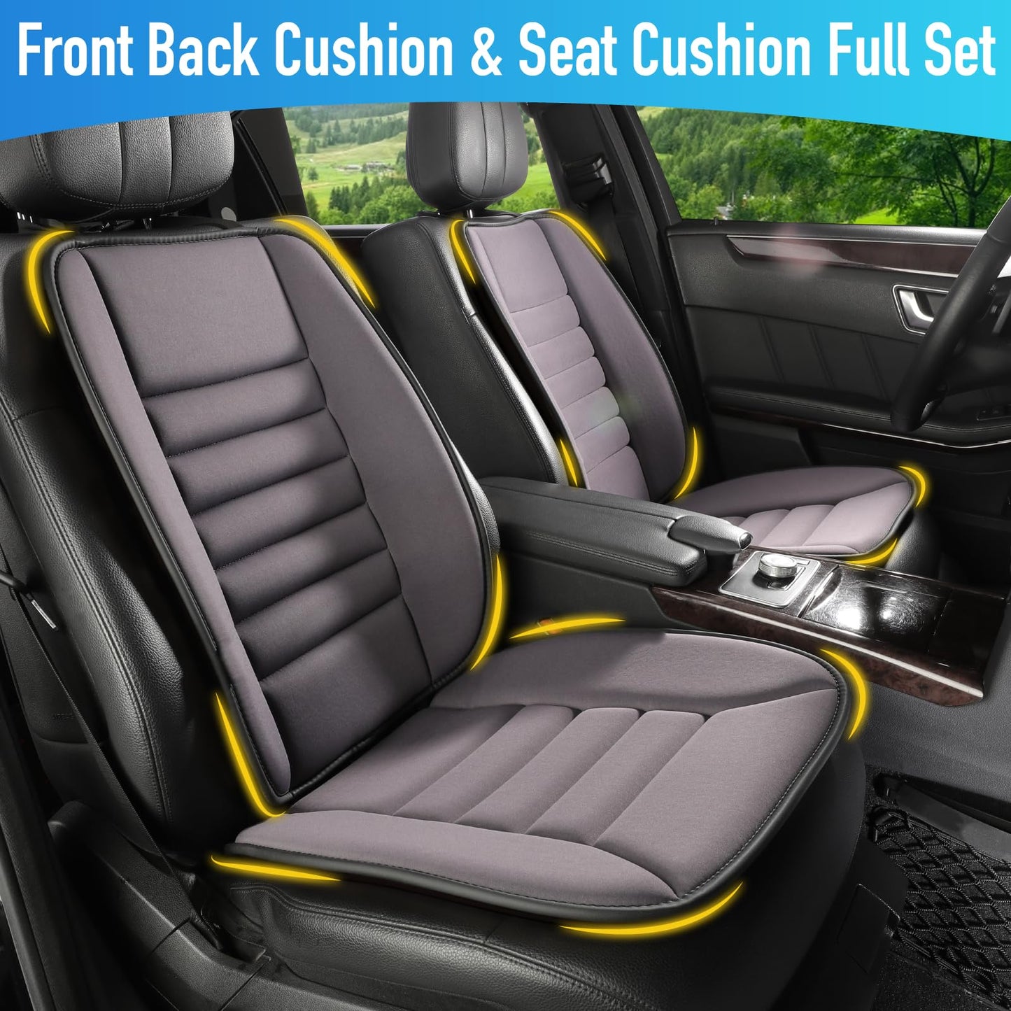 Car Seat Cushion with Back Support Pillow