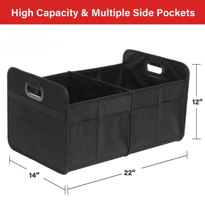 2 Compartments Anti-slip Design Collapsible Trunk Storage